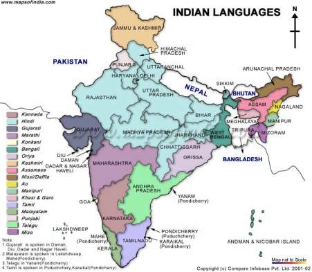 Language map of India